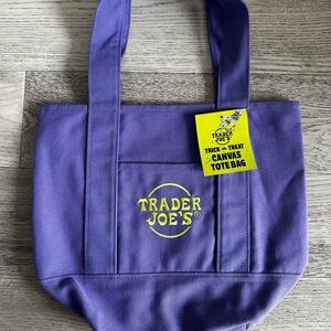 Trader Joe's Mini Purple Canvas Tote Bag